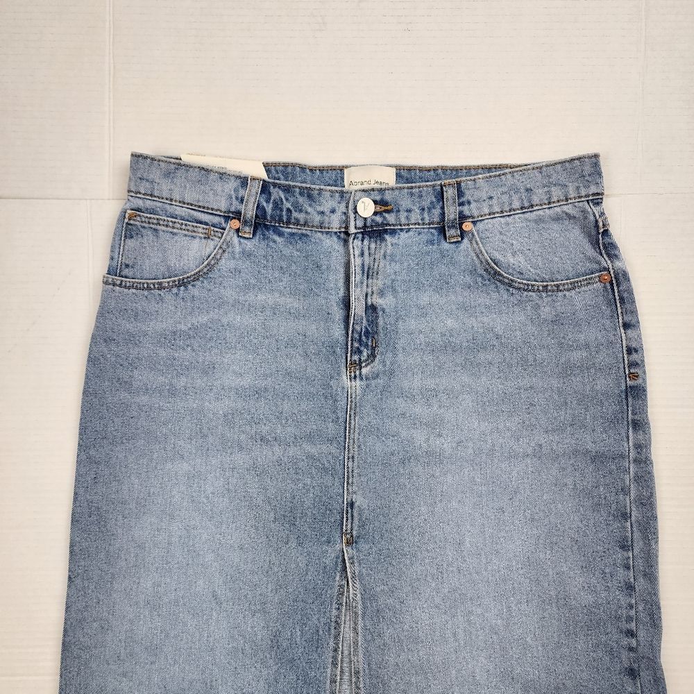 Jean Skirt Abrand Denim Maxi Denim Skirt Sylvie Light Wash Blue Slit size 29 - Picture 10 of 14